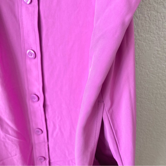 EVERLANE Midi Dress Picnic Button Down Magenta Pink Purple pockets size 8 - Picture 8 of 10